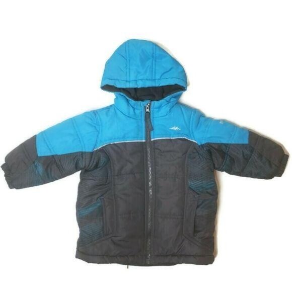 Pacific Trail Boys size 24Months 2T Blue & Gray Hooded Puffer Jacket winter warm - Picture 1 of 8